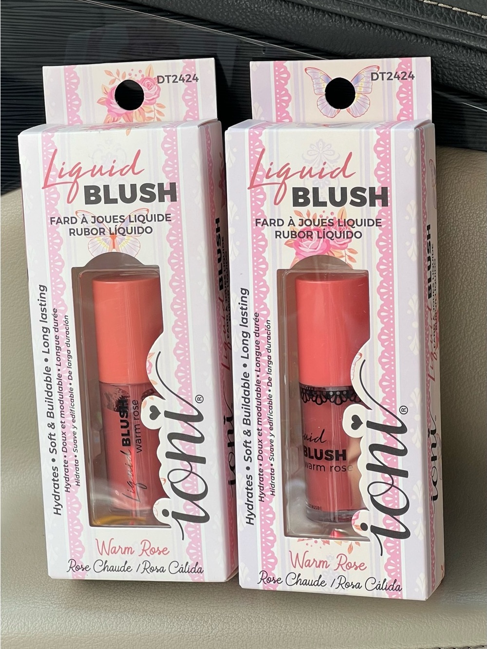 Ioni Liquid Blush - Warm Rose. Long lasting Hydrates. Set of 2.